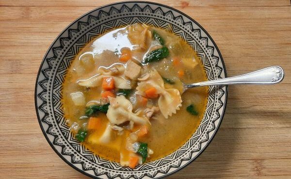 Chicken Noodle Soup with Collard Greens